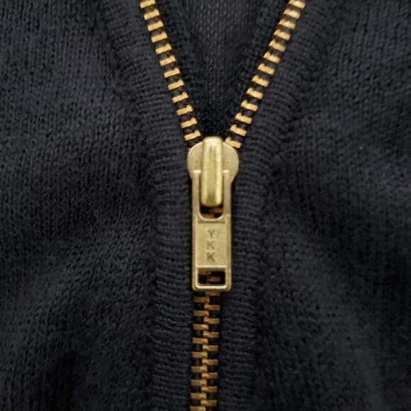 French Connection Top Sz M Half Zip Around V Neck Front Back Black Wool blend - Picture 5 of 12